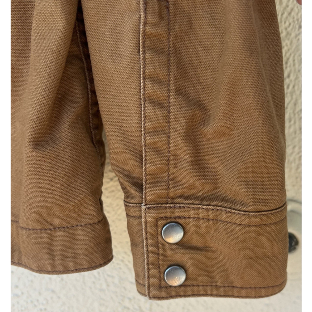Patagonia Prairie Dawn Jacket Women’s Brown Hooded Organic Cotton Barn Chore - Picture 9 of 14